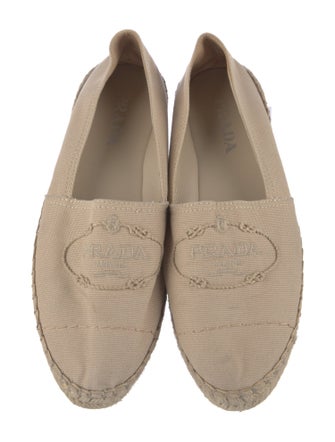 Prada Canvas Embroidered Accent Espadrilles