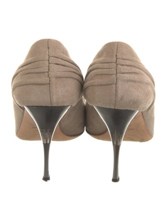 Prada Suede Cutout Accent Pumps