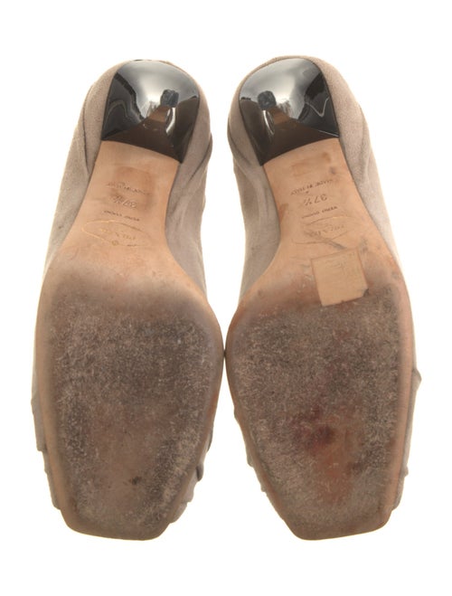 Prada Suede Cutout Accent Pumps