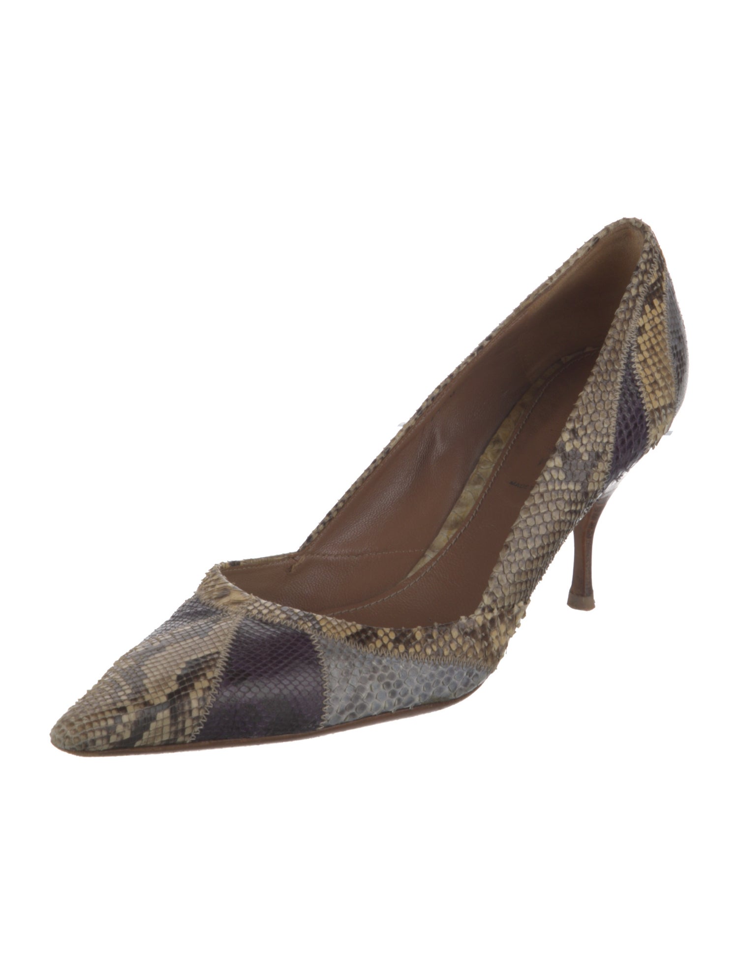 Prada Snakeskin Animal Print D'Orsay Pumps