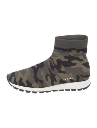 Prada Camouflage Print Sock Sneakers