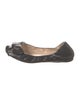 Prada Leather Printed Ballet Flats