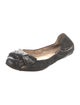 Prada Leather Printed Ballet Flats