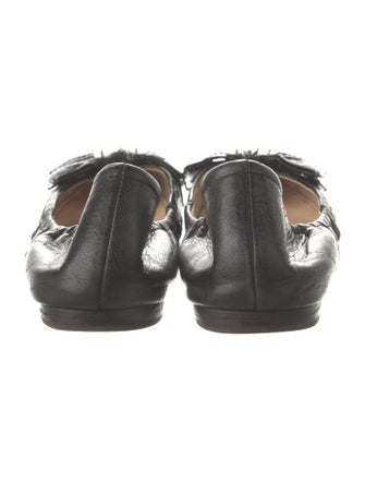 Prada Leather Printed Ballet Flats