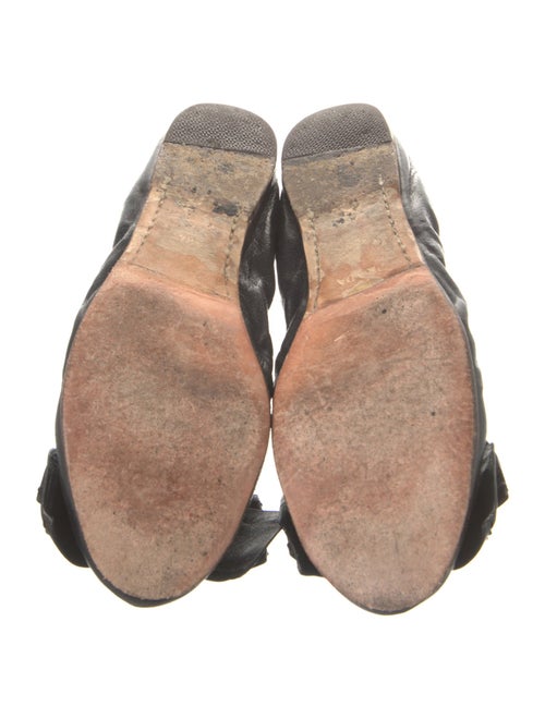 Prada Leather Printed Ballet Flats