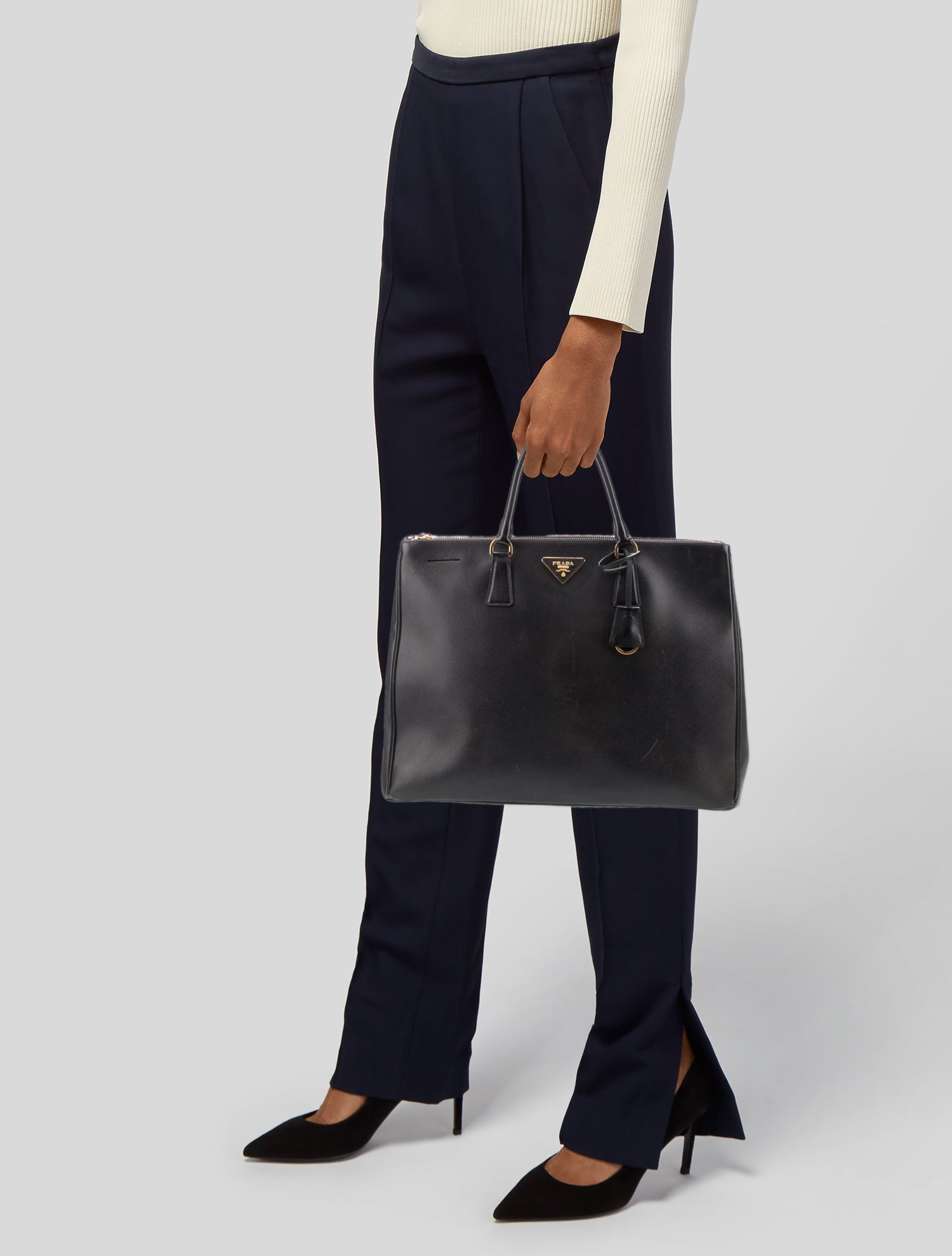 Prada Saffiano Leather Galleria Double Zip XL