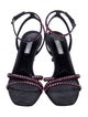 Prada Leather Crystal Embellishments Sandals