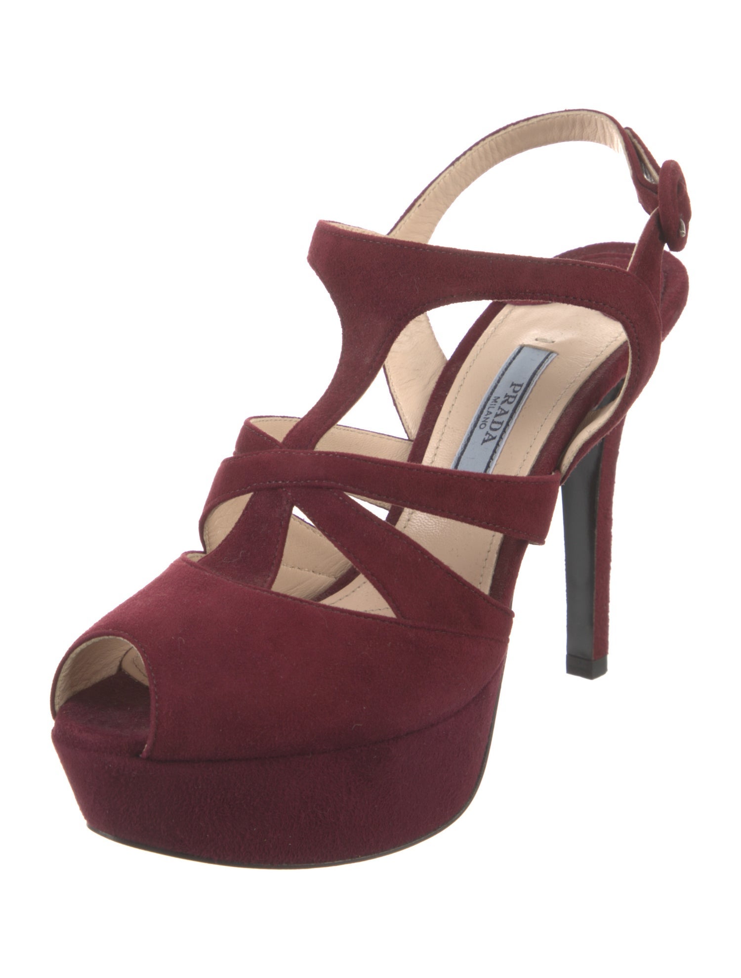 Prada Suede T-Strap Sandals