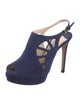 Prada Suede Cutout Accent Slingback Sandals