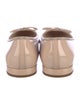 Prada Patent Leather Bow Accents Ballet Flats
