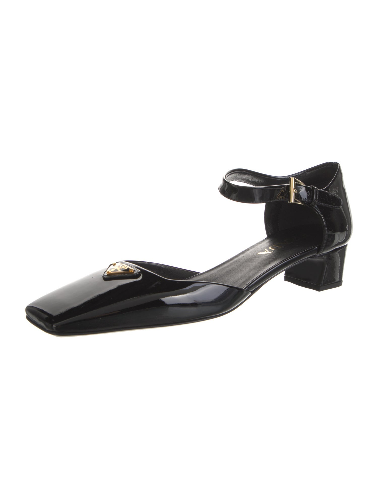 Prada Patent Leather Leather Trim Embellishment D'Orsay Pumps w/ Tags