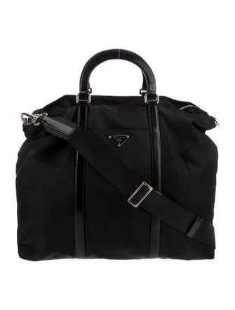 Prada Enameled Metal Triangle Top Handle Bag