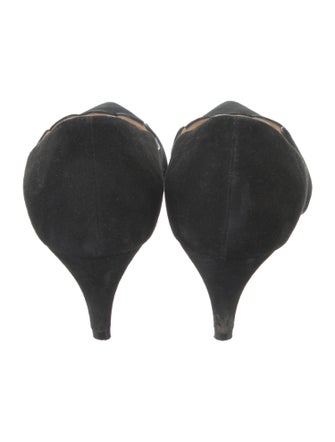 Prada Suede Scalloped Accent Pumps