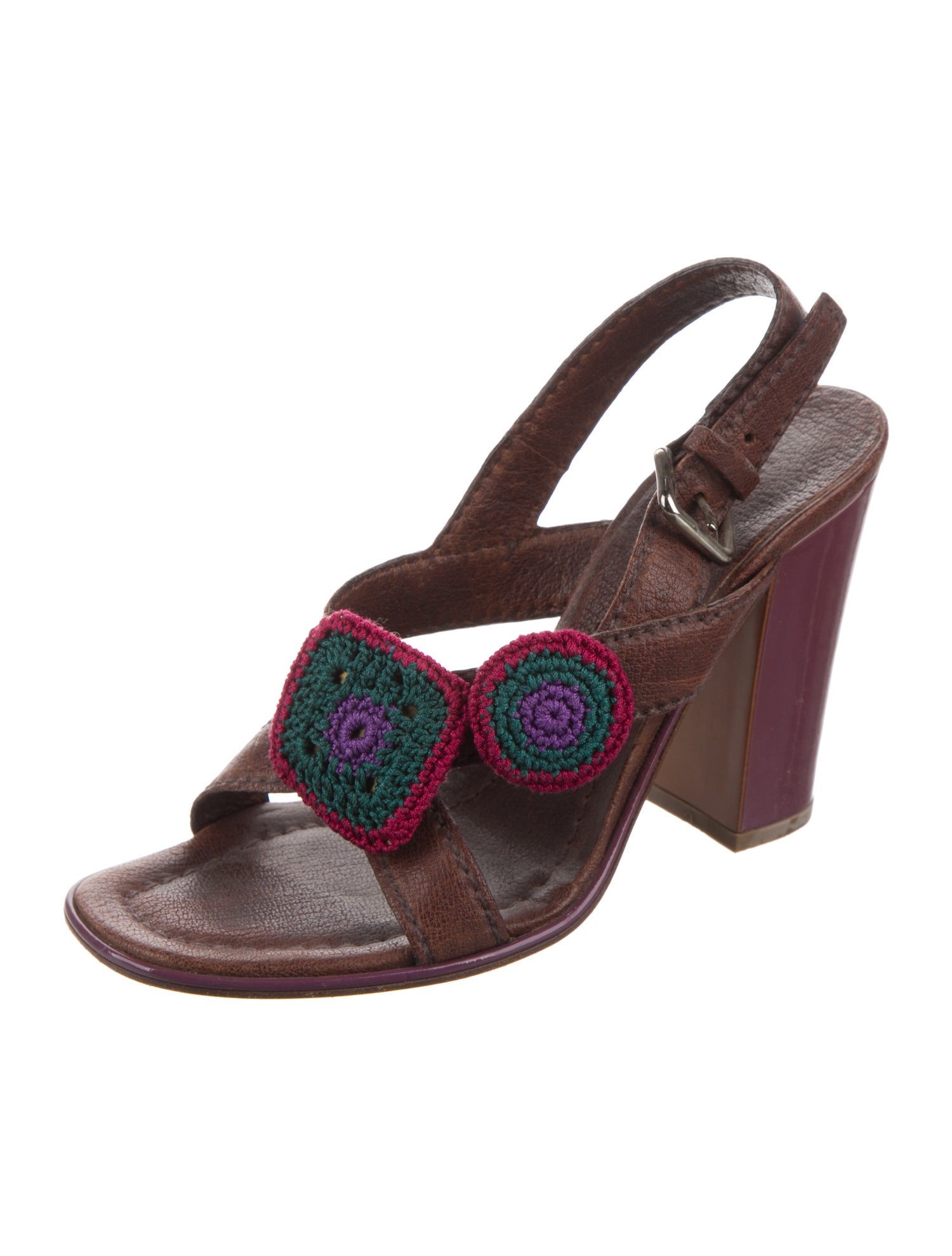 Prada Leather Slingback Sandals