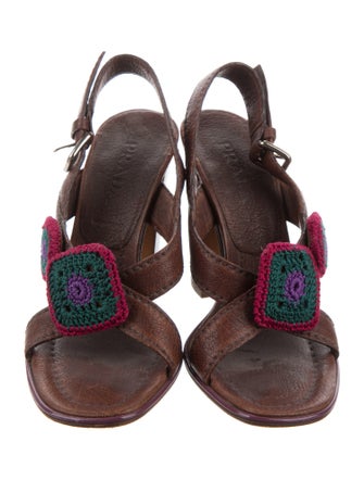 Prada Leather Slingback Sandals