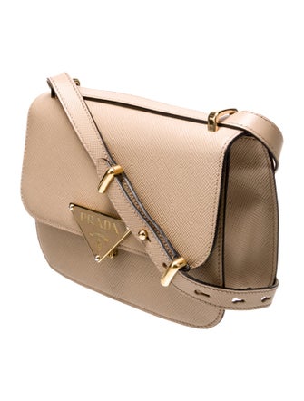 Prada Leather Emblème Leather Shoulder Bag