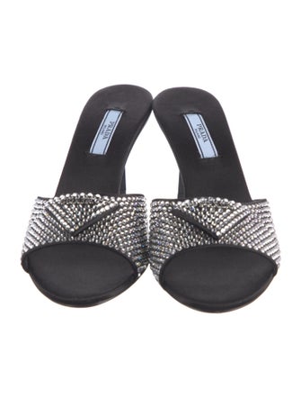 Prada Satin Printed Slides