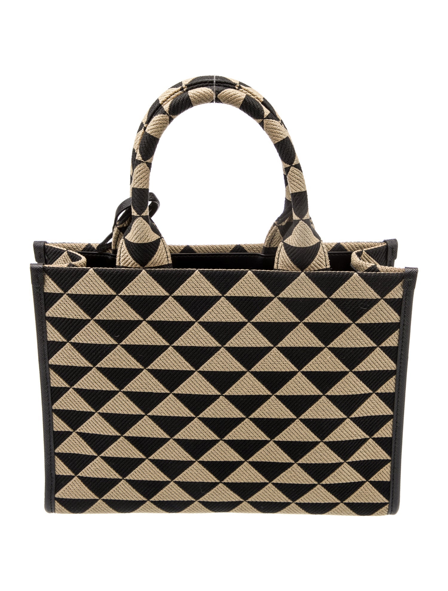 Prada Enameled Metal Triangle Top Handle Bag
