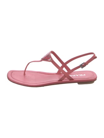 Prada Leather T-Strap Sandals