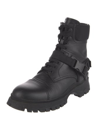Prada Leather Combat Boots