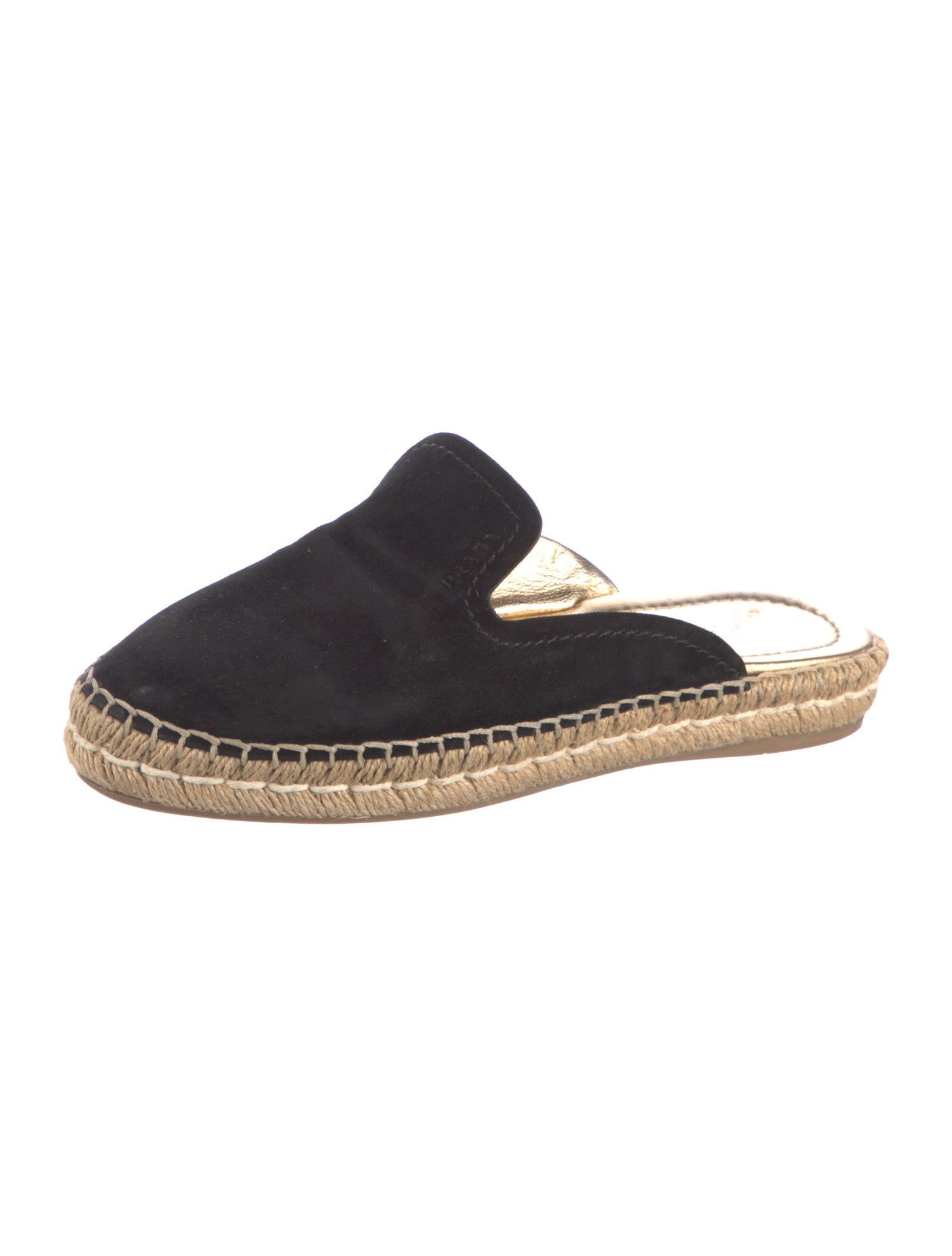 Prada Suede Braided Accents Mules