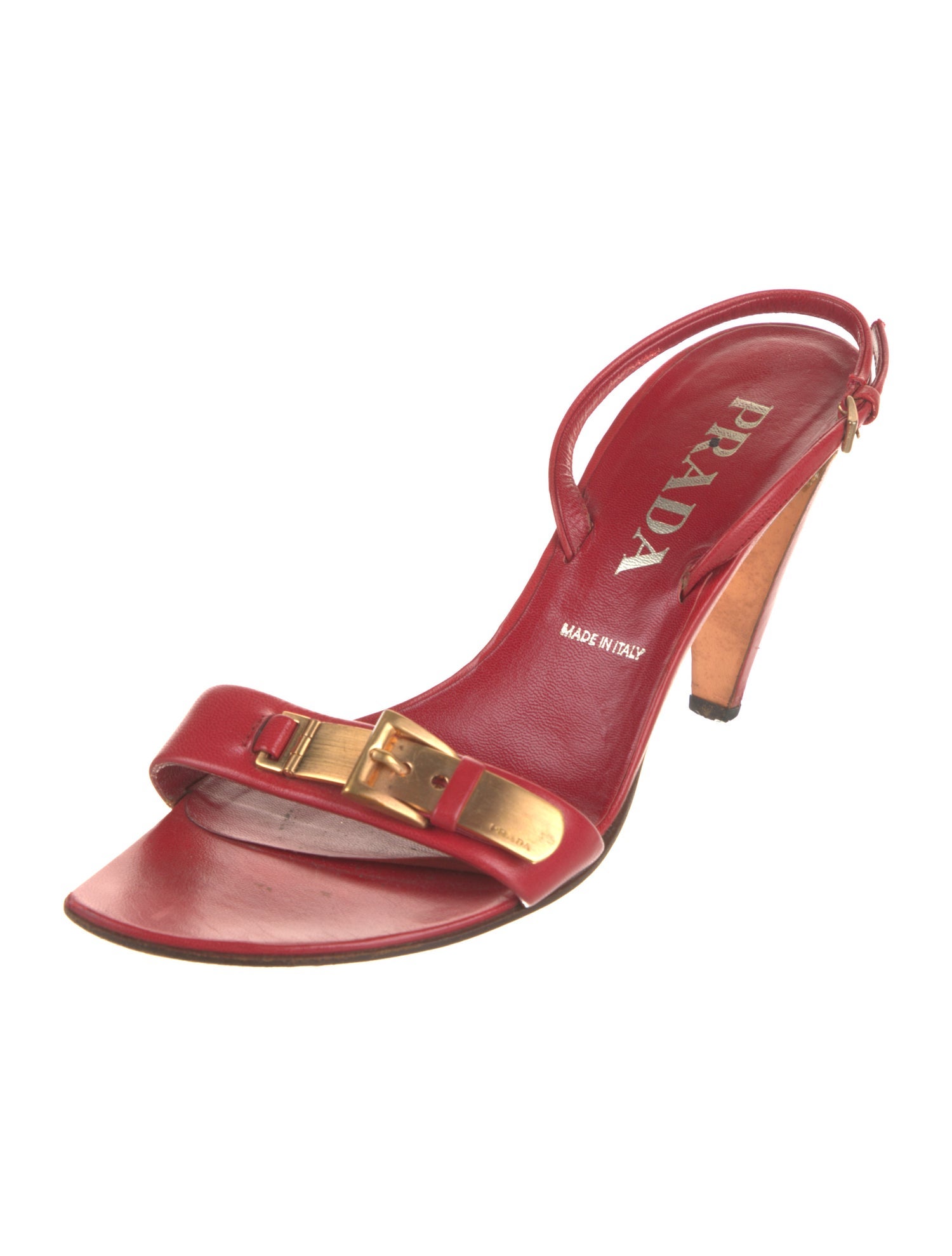 Prada Leather Slingback Sandals