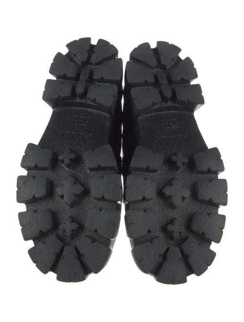 Prada Enameled Metal Triangle Leather Oxfords