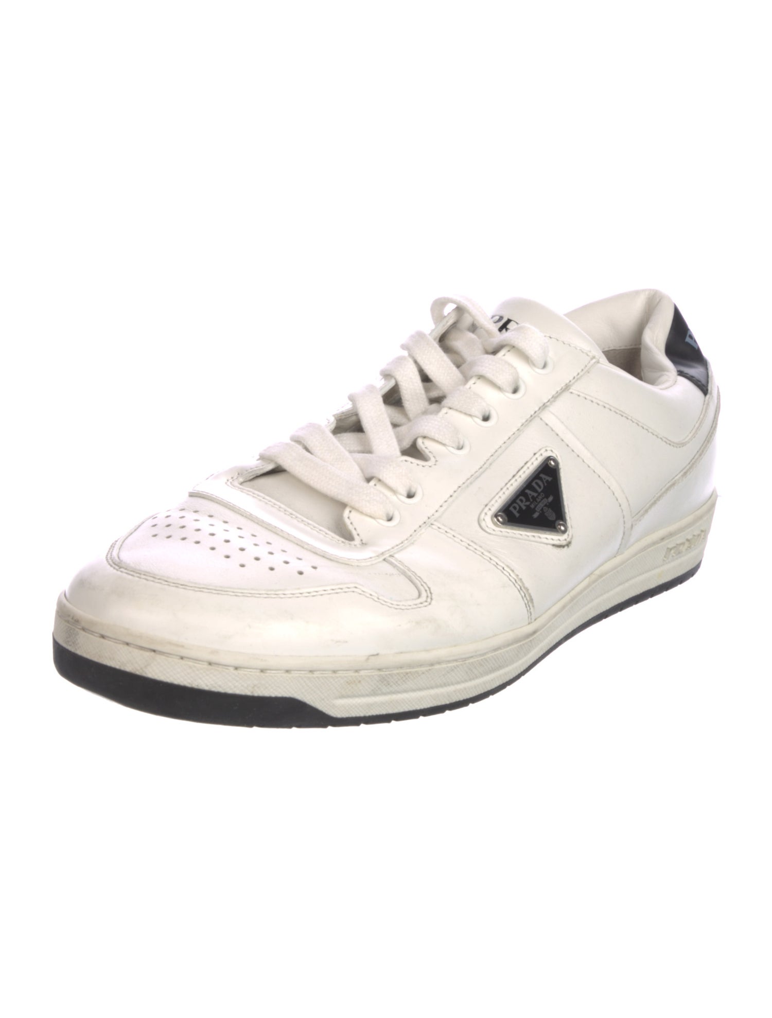 Prada Leather Colorblock Pattern Sneakers