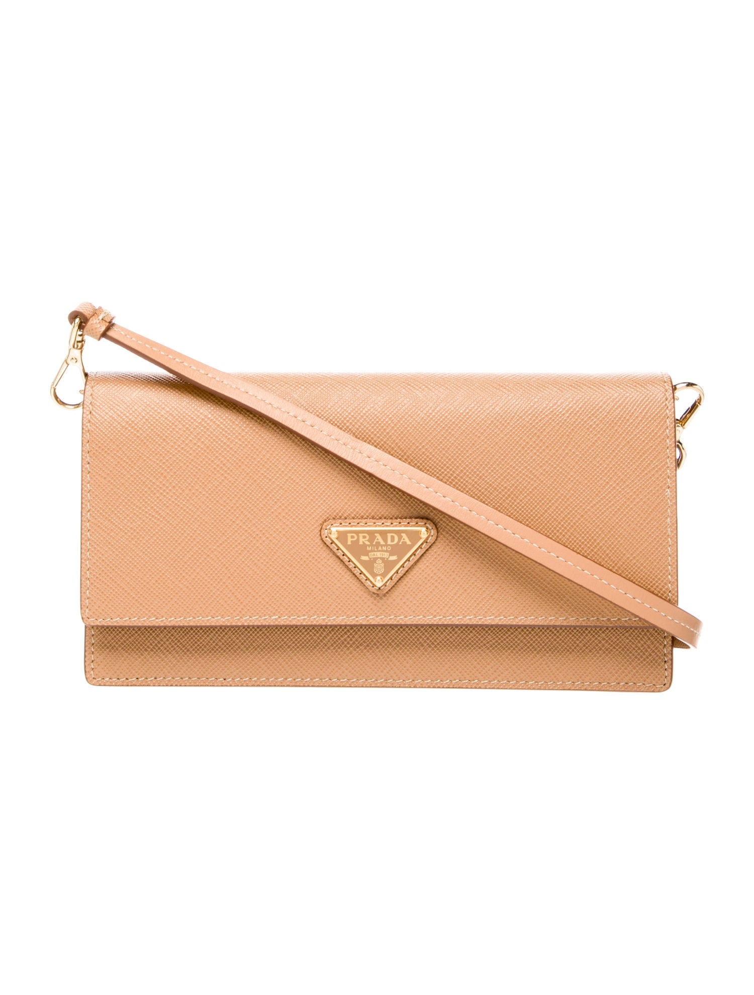 Prada Enameled Metal Triangle Crossbody Bag