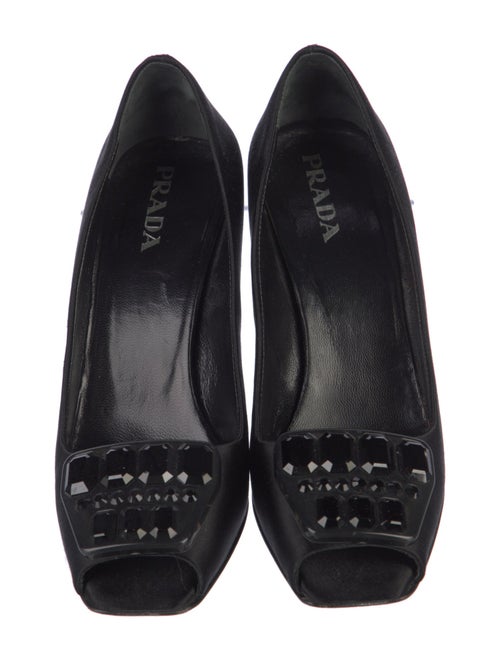 Prada Satin Crystal Embellishments Sandals