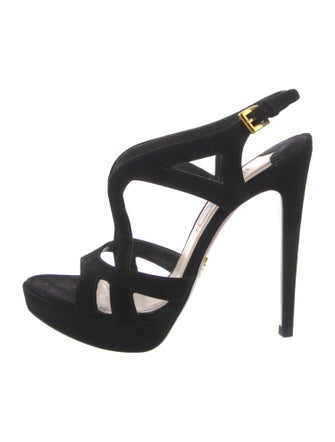 Prada Suede Slingback Sandals