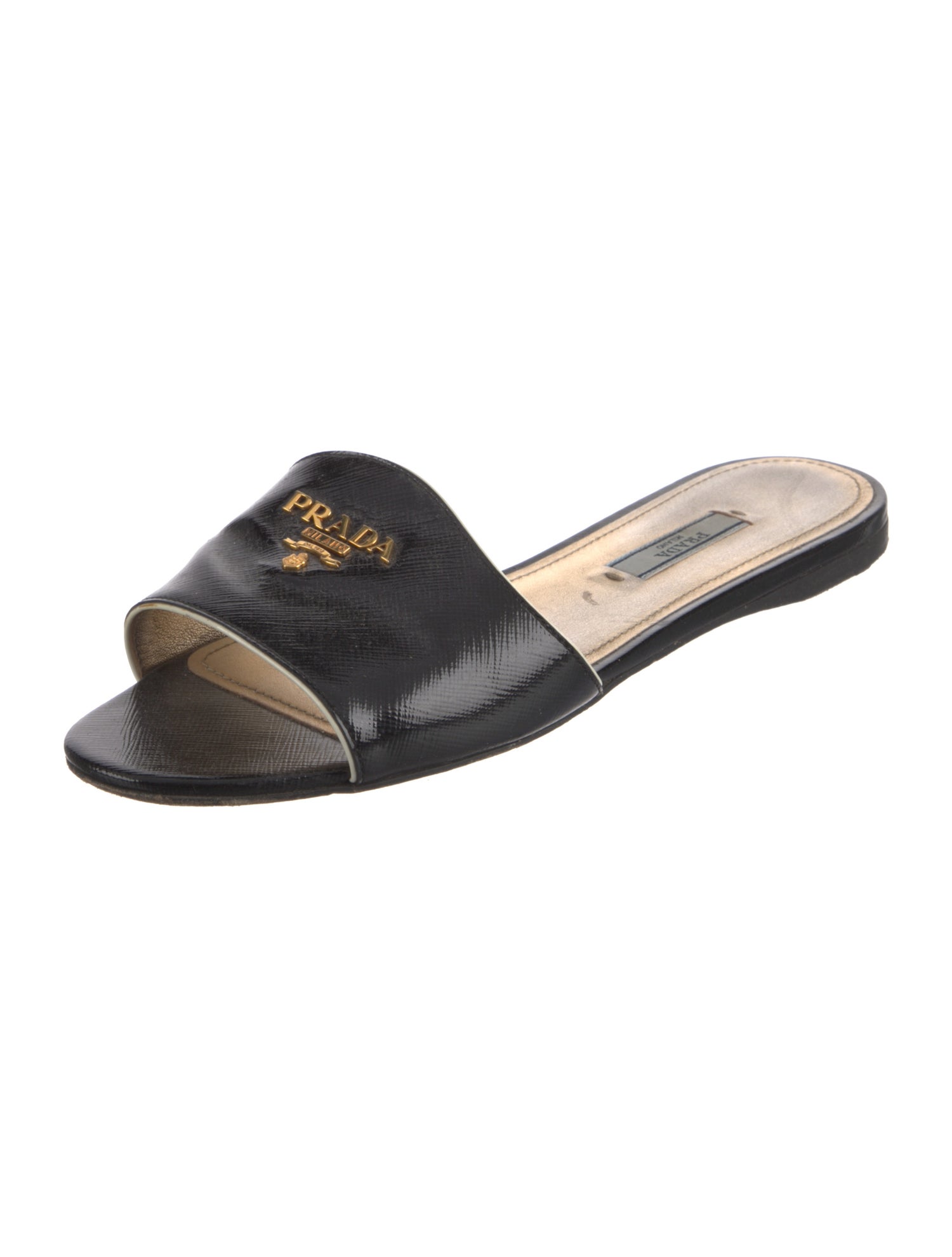 Prada Saffiano Leather Slides