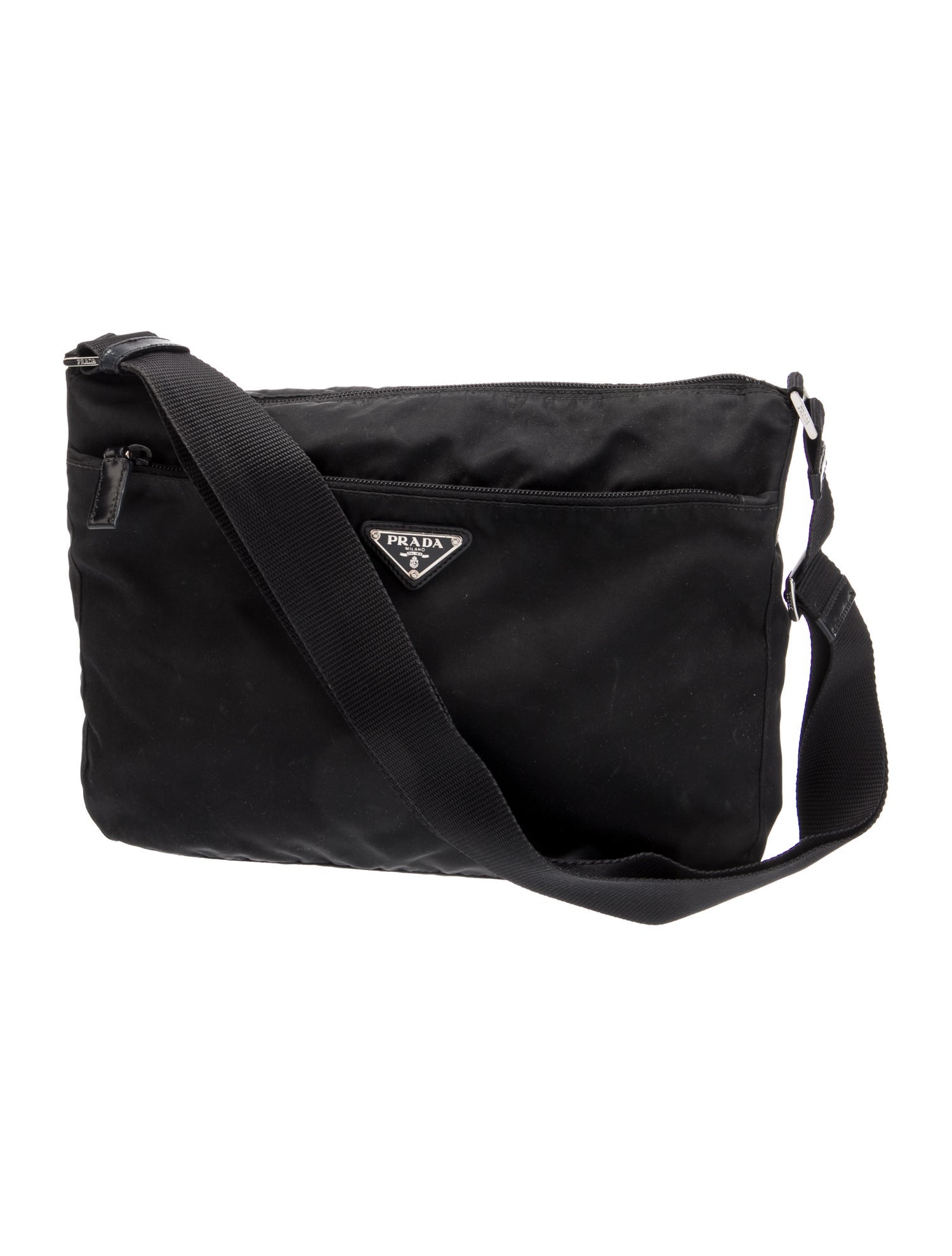 Prada Enameled Metal Triangle Shoulder Bag