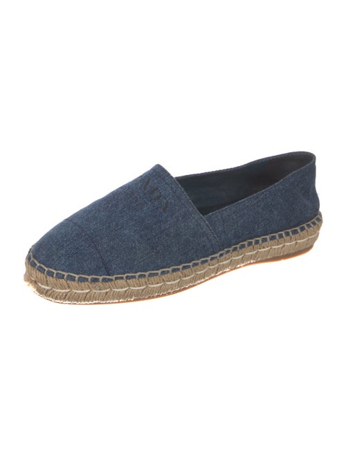 Prada Denim Whipstitch Trim Espadrilles