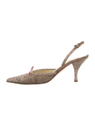 Prada Python Animal Print Slingback Pumps