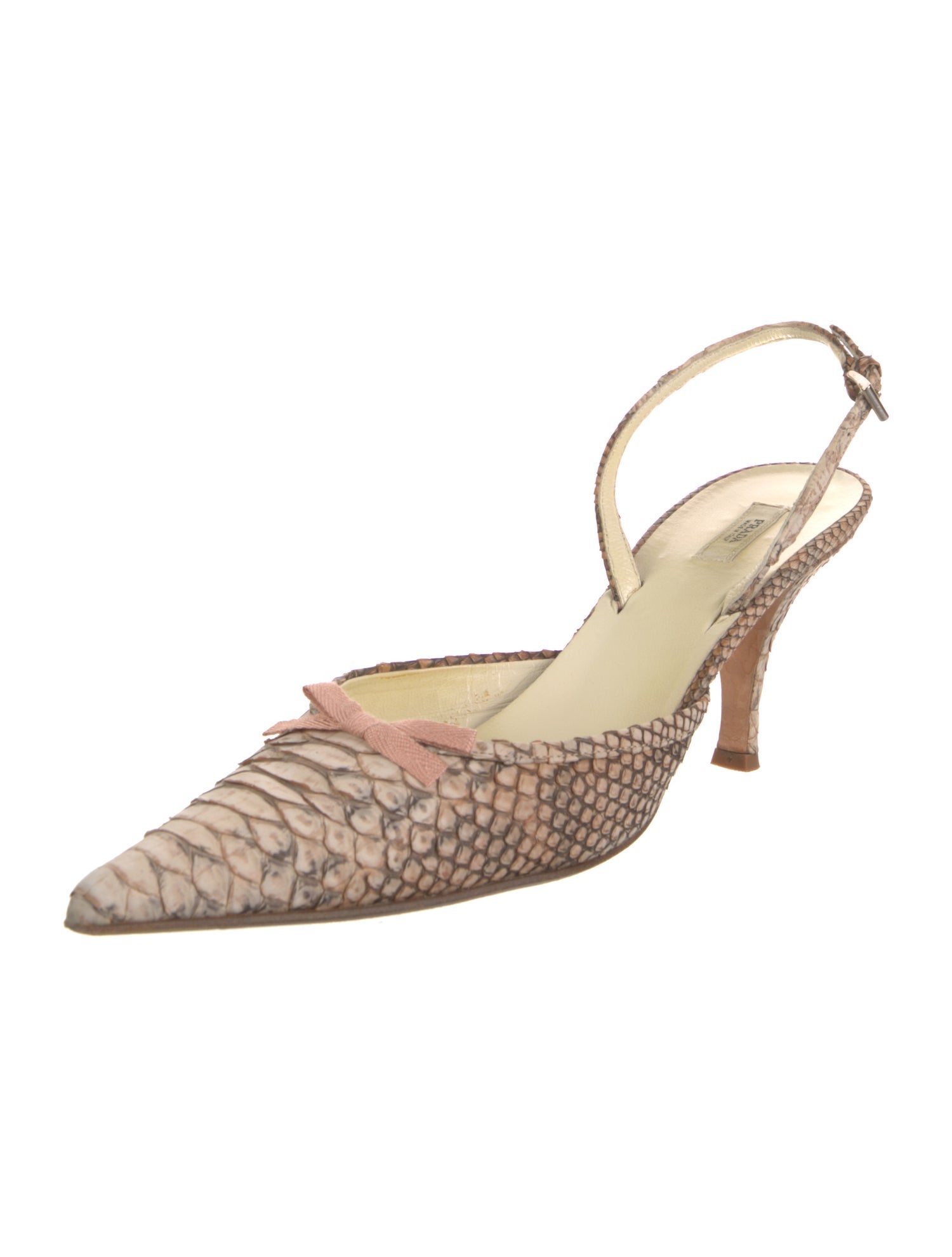 Prada Python Animal Print Slingback Pumps