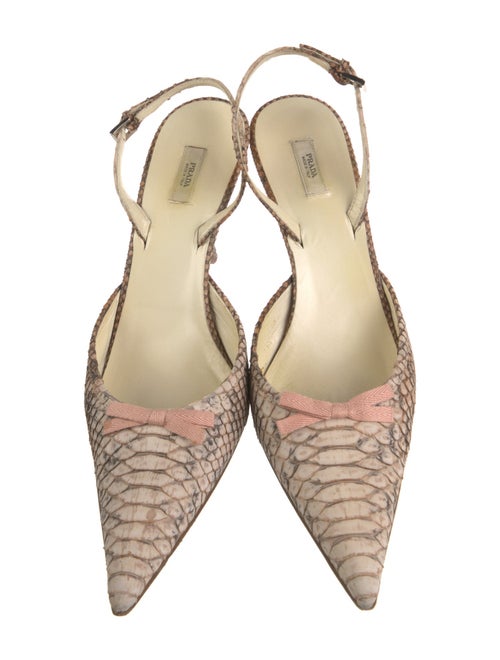 Prada Python Animal Print Slingback Pumps