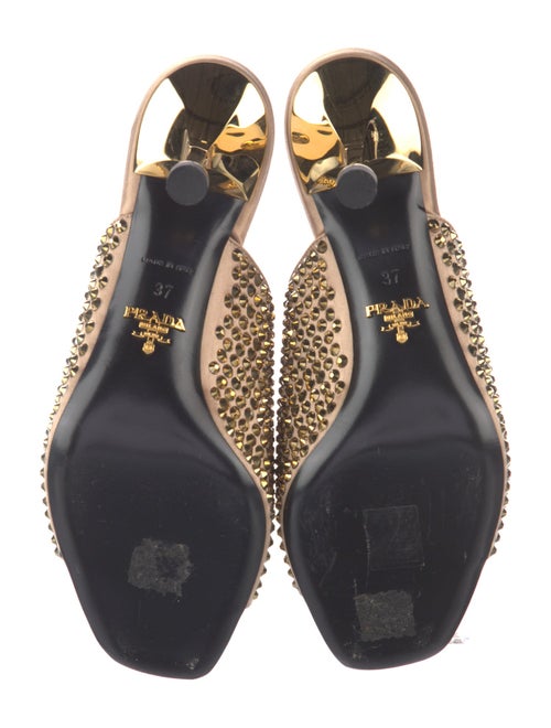 Prada Satin Studded Accents Mules
