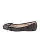Prada Leather Lasercut Accents Ballet Flats