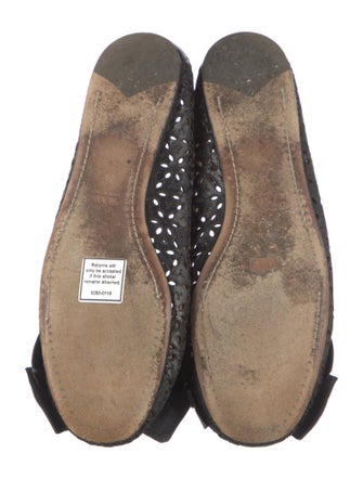Prada Leather Lasercut Accents Ballet Flats