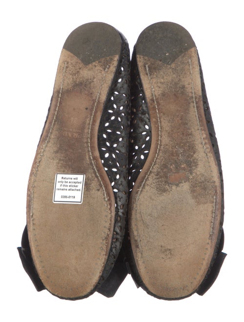 Prada Leather Lasercut Accents Ballet Flats