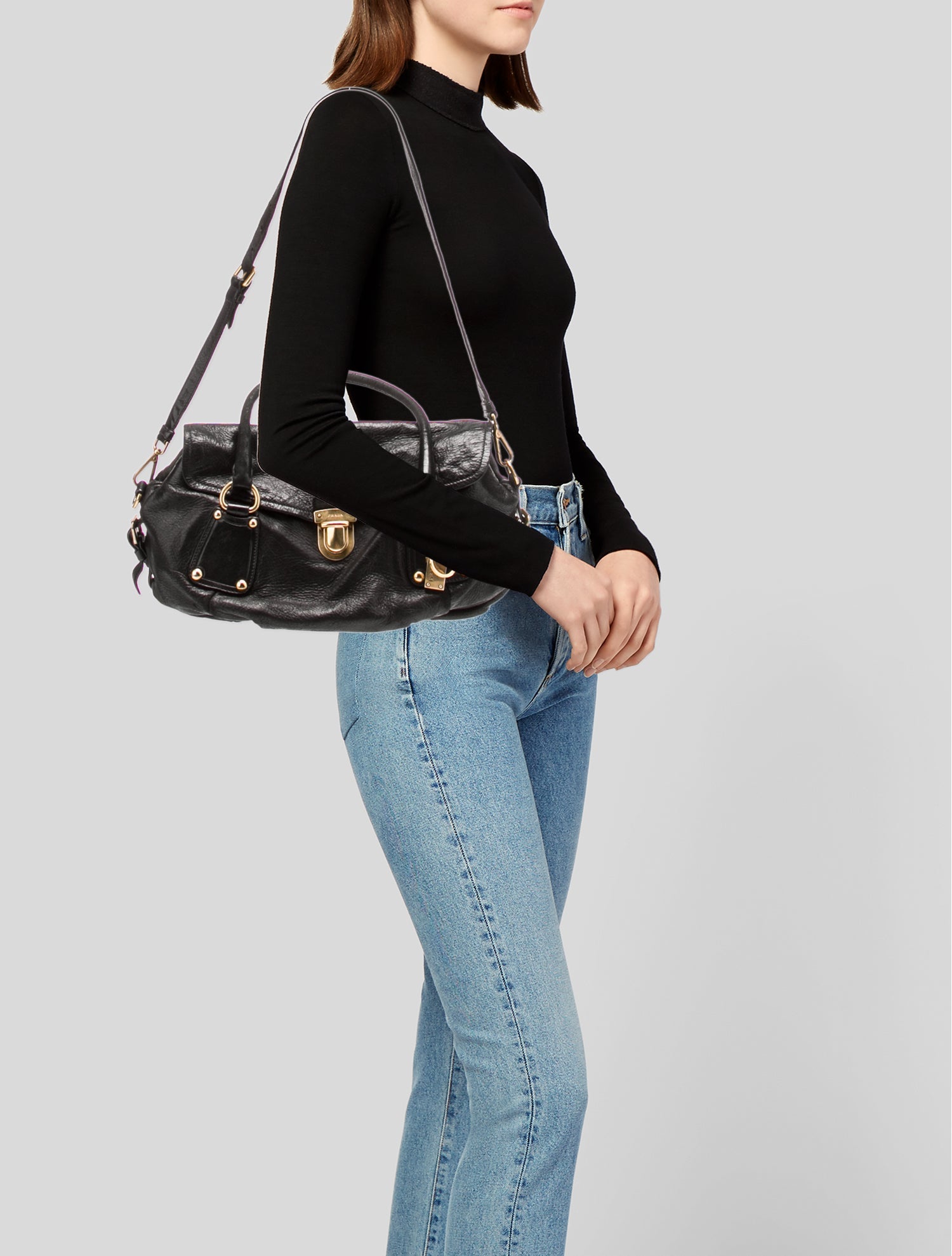 Prada Leather Top Handle Bag