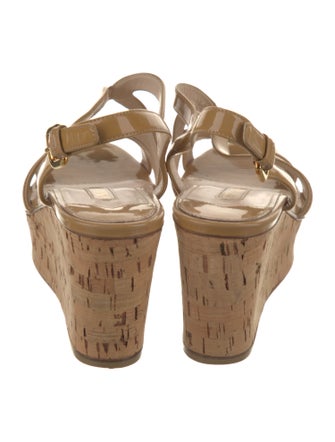 Prada Patent Leather Cutout Accent Sandals