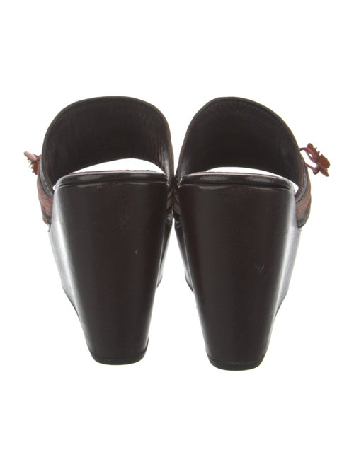 Prada Leather Leather Trim Embellishment Slides