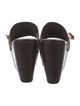 Prada Leather Leather Trim Embellishment Slides