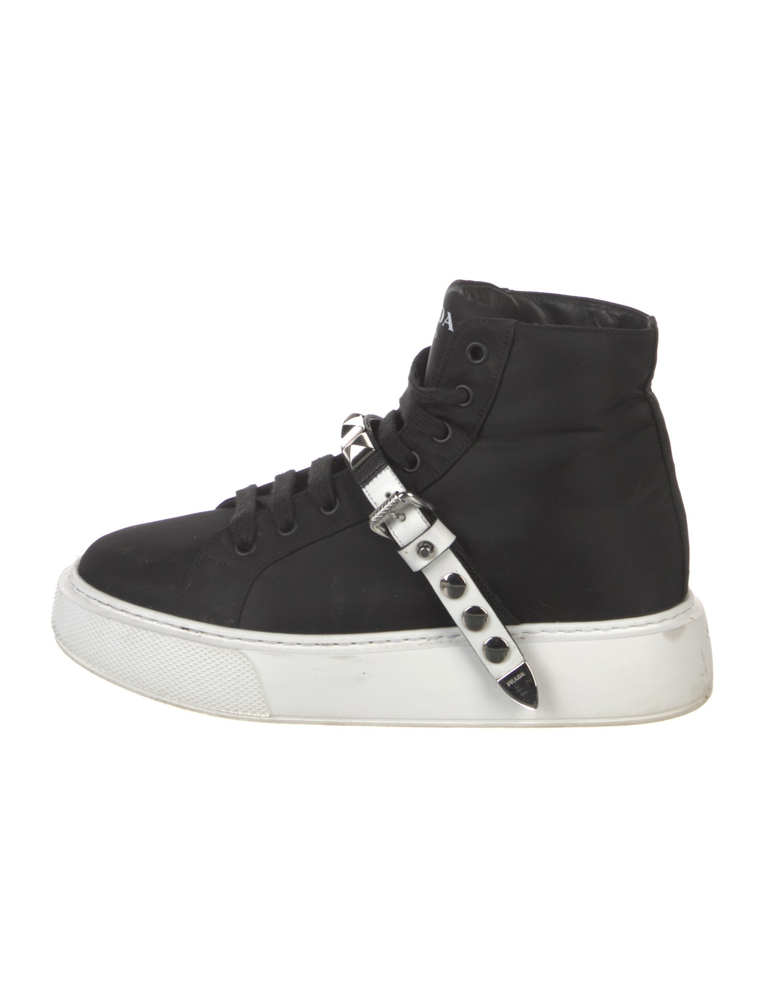 Prada Nylon Studded Accents Sneakers