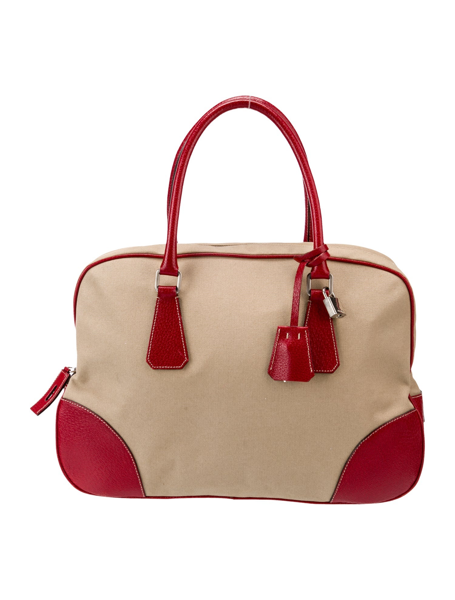 Prada Enameled Metal Triangle Bauletto