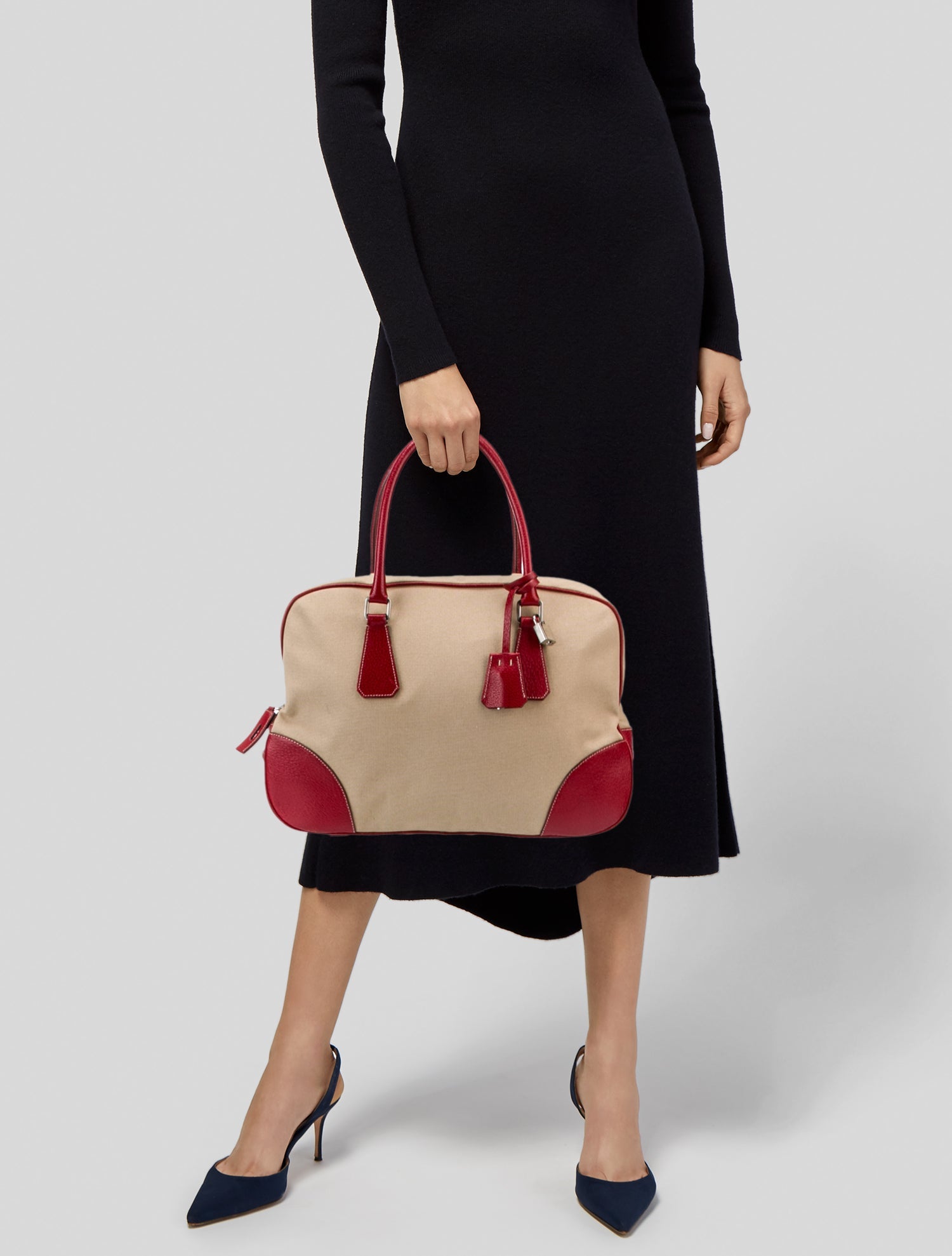 Prada Enameled Metal Triangle Bauletto