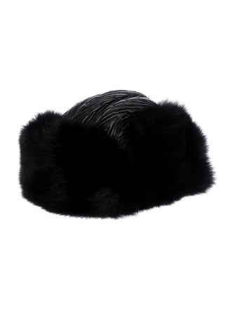 Prada Leather Winter Hat