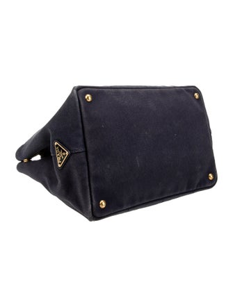 Prada Enameled Metal Triangle Canapa Logo